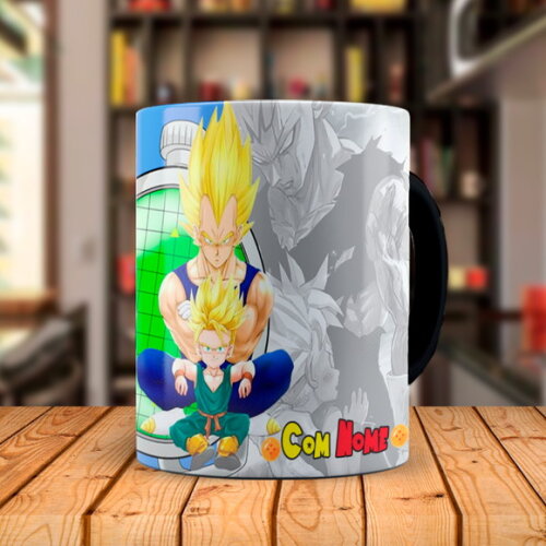 Caneca Mágica Dia dos Pais Vegeta Dragon Ball com Nome