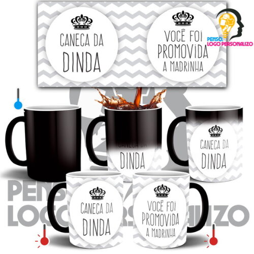 Caneca Mágica Dinda promovida a Madrinha + Caixinha
