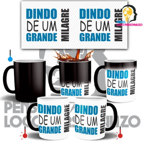 Caneca Mágica Dindo Padrinho de Batizado + Caixinha Mod 004