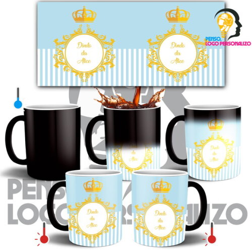 Caneca Mágica Dindo Padrinho de Batizado + Caixinha Mod 006
