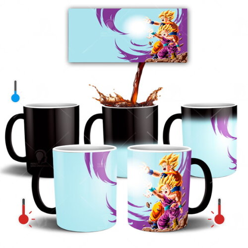 Caneca Mágica Dragon Ball Z Gohan e Goku Kamehameha