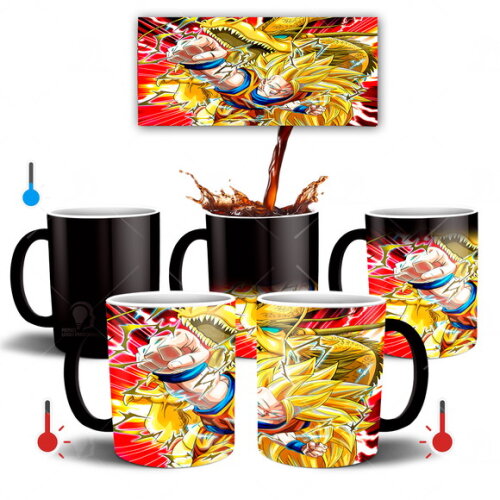 Caneca Mágica Dragon Ball Z Goku Super Sayajin 3 Shenlong
