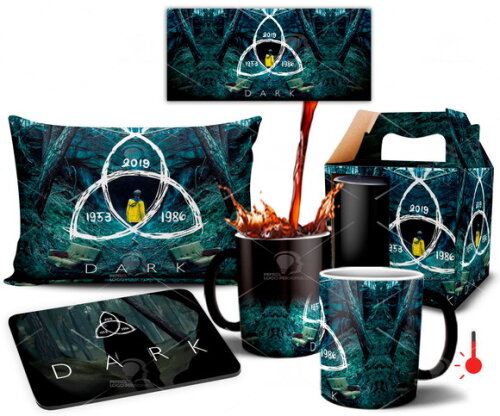 Caneca mágica e Almofada + Kit Personalizado Série Dark