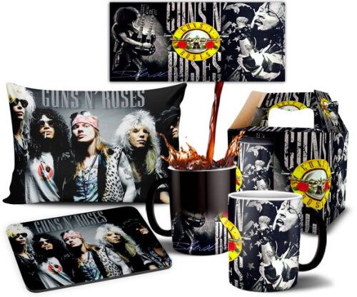 Caneca Mágica E Almofada Banda Rock Guns N' Roses + Caixa