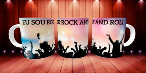 Caneca Mágica E Almofada Eu Sou Rock And Roll + Caixinha