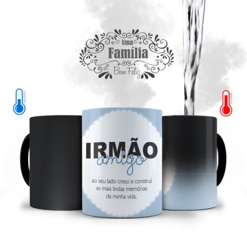 Caneca Mágica e Almofada Personalizada irmão Amigo