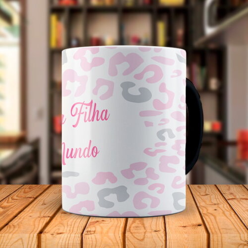 Caneca Mágica e Almofada Personalizada Melhor Filha do Mundo