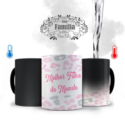 Caneca Mágica e Almofada Personalizada Melhor Filha do Mundo