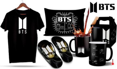 Caneca Mágica e Camiseta + Kit Bts K-pop - Mod 001