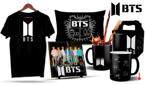 Caneca Mágica e Camiseta + Kit Bts K-pop - Mod 003
