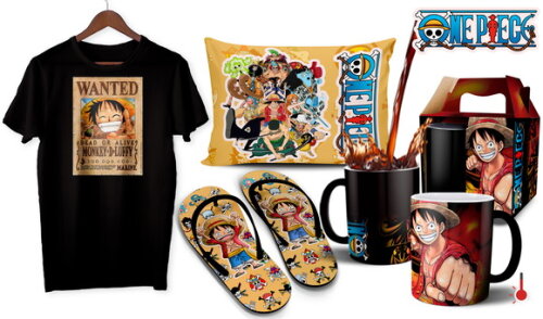 Caneca Mágica e Camiseta + Kit One Piece Personalizado