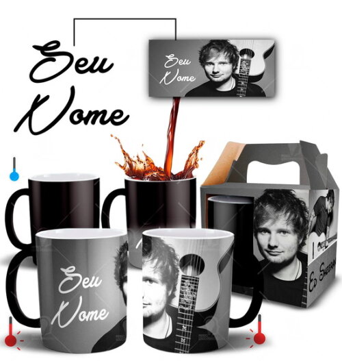 Caneca Mágica Ed Sheeran com Nome Personalizado + Caixa