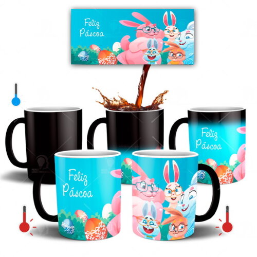 Caneca Mágica Feliz dia da Páscoa Mod 001