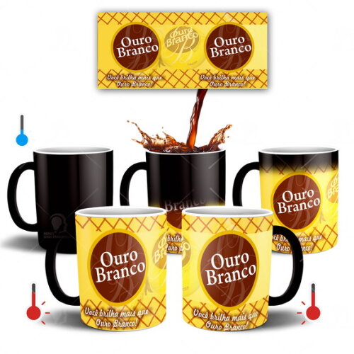 Caneca Mágica Feliz dia da Páscoa Bombom Ouro Branco