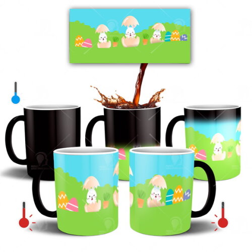 Caneca Mágica Feliz dia da Páscoa Mod 003