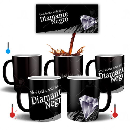 Caneca Mágica Feliz dia da Páscoa Diamante Negro