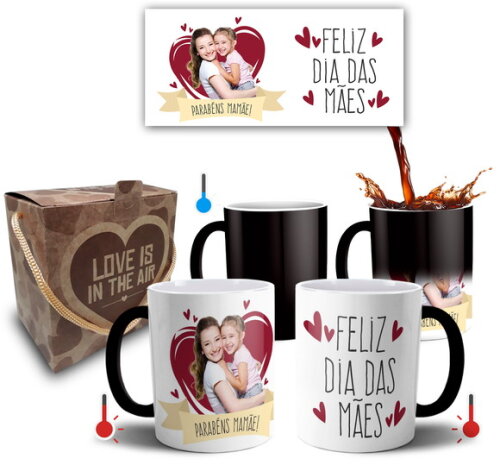 Caneca Mágica Feliz Dia Das Mães com Foto - Mod 002