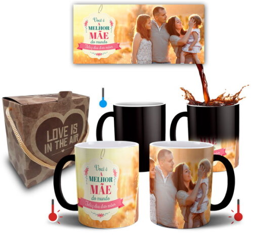 Caneca Mágica Feliz Dia Das Mães com Foto - Mod 007