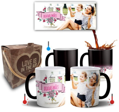 Caneca Mágica Feliz Dia Das Mães com Foto - Mod 009