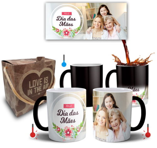 Caneca Mágica Feliz Dia Das Mães com Foto - Mod 018
