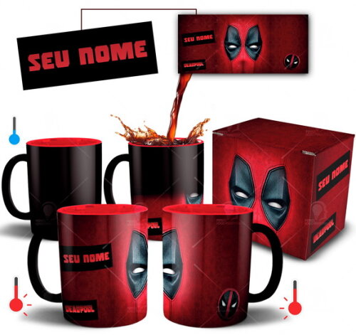 Caneca Mágica Filme Deadpool Estampa 3d + Caixinha