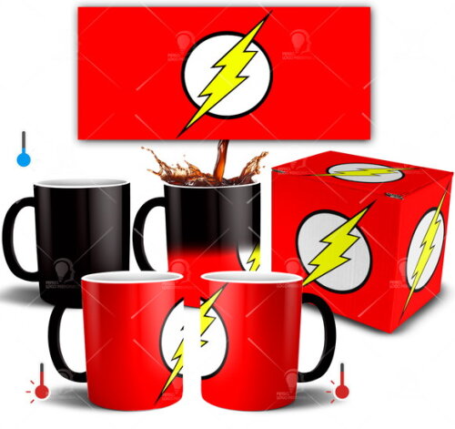 Caneca Mágica Flash Dc comics liga da justiça + caixa