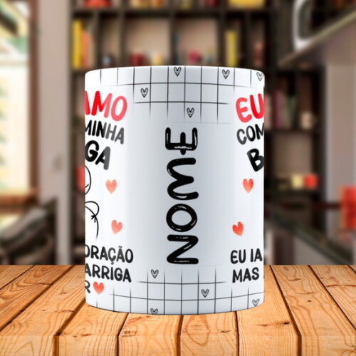 Caneca Mágica Flork Namorados Barriguinha com Nome