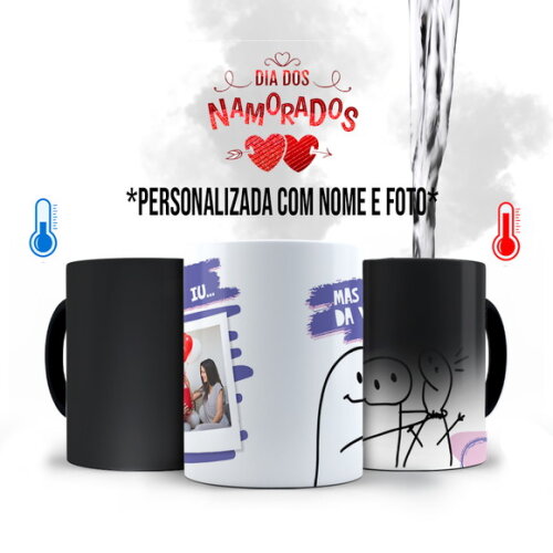 Caneca Mágica Flork Namorados Presente com Foto