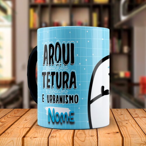 Caneca Mágica Flork Profissão Arquitetura e Urbanismo Nome