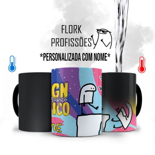 Caneca Mágica Flork Profissão Designer Gráfico com Nome