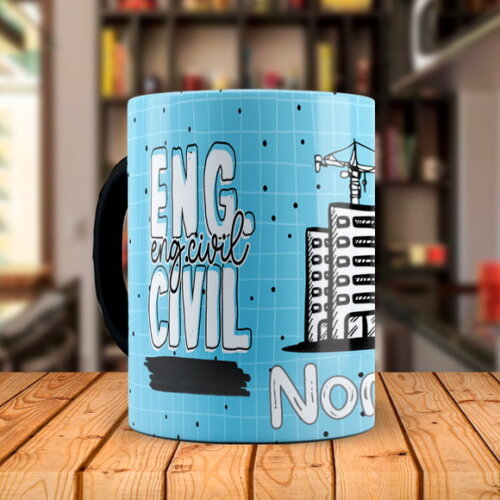 Caneca Mágica Flork Profissão Engenharia Civil com Nome