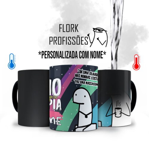 Caneca Mágica Flork Profissão Fisioterapia com Nome