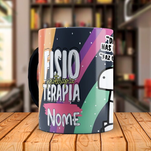 Caneca Mágica Flork Profissão Fisioterapia com Nome