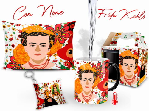 Caneca Mágica Frida Kahlo + Kit Personalizado com Nome