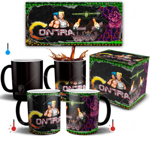 Caneca Mágica Game Contra Arcade + Caixinha presente