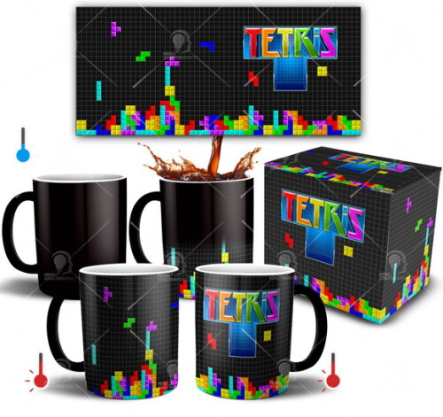 Caneca Mágica Game Tetris Play Arcade + Caixinha presente