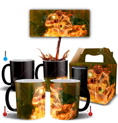 Caneca Mágica Game Street Fighter Ryu + Caixinha Mod 001