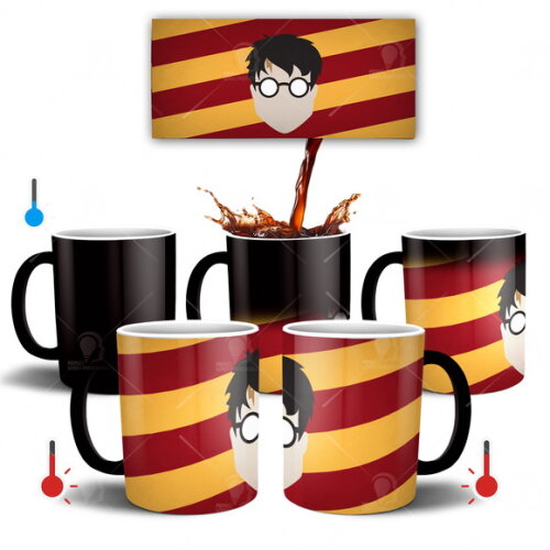 Caneca Mágica Harry Potter + Caixinha - Mod 003