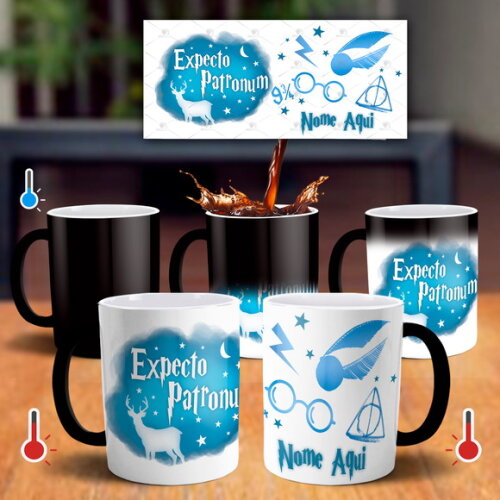 Caneca Mágica Harry Potter Expecto Patronum com Nome