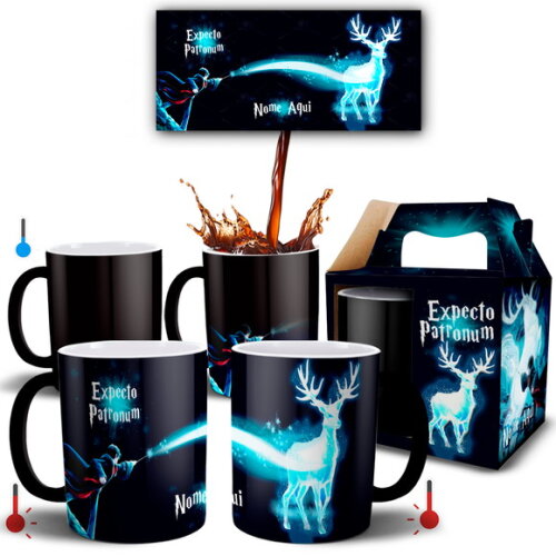 Caneca Mágica Harry Potter Expecto Patronum com Nome