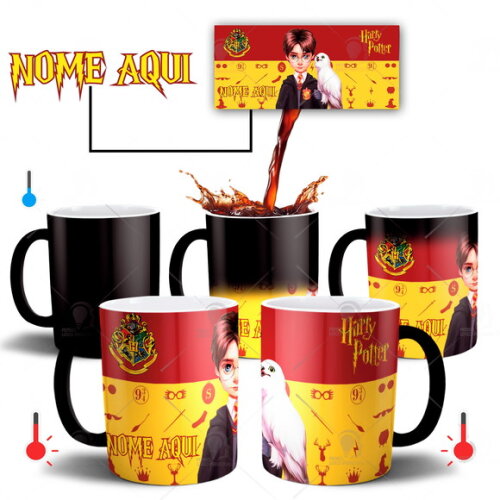 Caneca Mágica Harry Potter Personalize com seu Nome