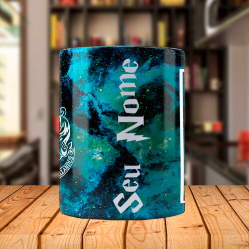 Caneca Mágica Harry Potter Sonserina Constelação com Nome