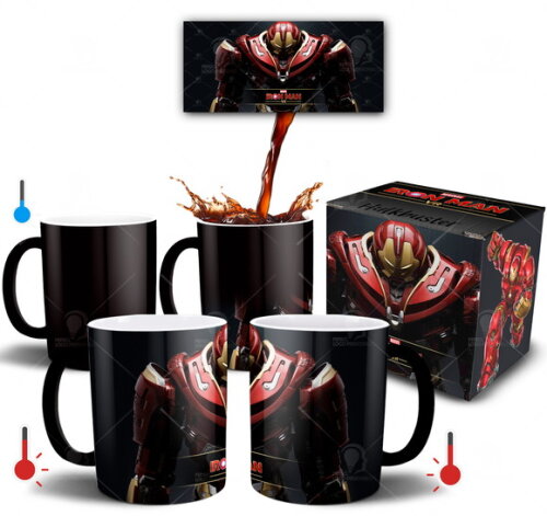 Caneca Mágica Homem De Ferro Hulkbuster Marvel + Caixinha
