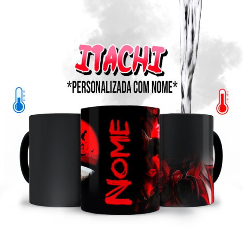 Caneca Mágica Itachi Uchiha Personalizado com Nome