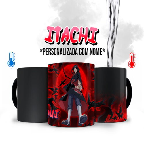 Caneca Mágica Itachi Uchiha com Nome Personalizado