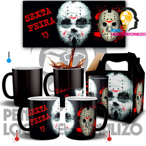 caneca Mágica Jason Sexta-feira 13 Filme Terror + Caixinha