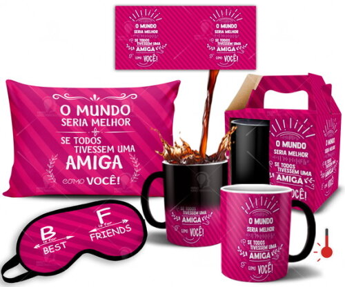 Caneca Mágica Kit personalizado Amizade amigas Best Friends