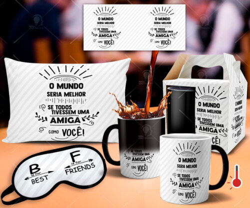 Caneca Mágica Kit personalizado Amizade amigas Best Friends