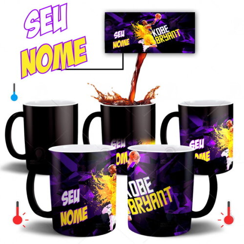 Caneca Mágica Kobe Bryant Lakers Personalize com seu Nome