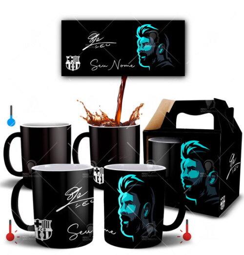 Caneca Mágica Lionel Messi com Nome Personalizado - Mod 001